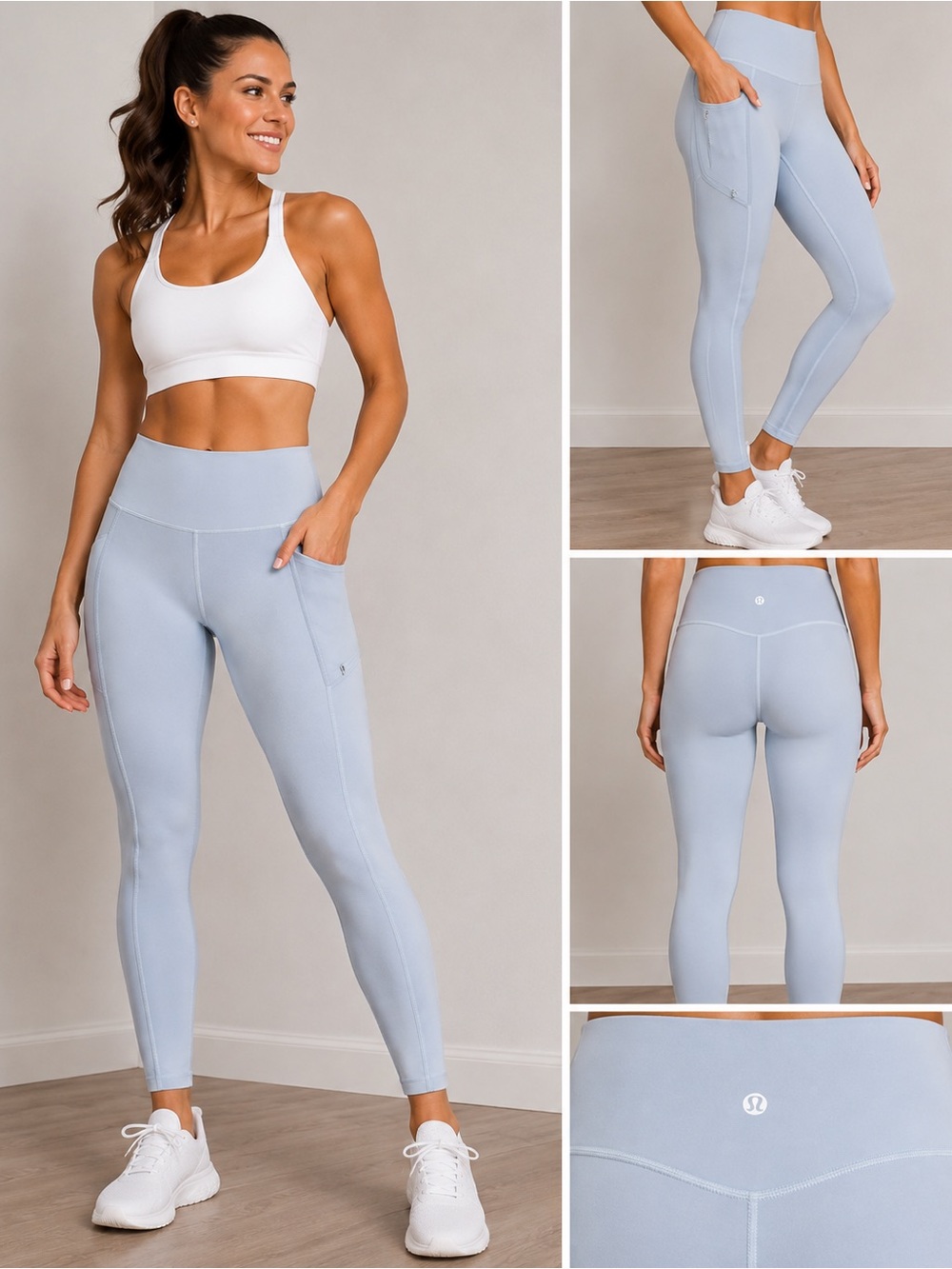 Lululemon Wunder Train High-Rise Tight 25” Size 4 Light Blue Leggings